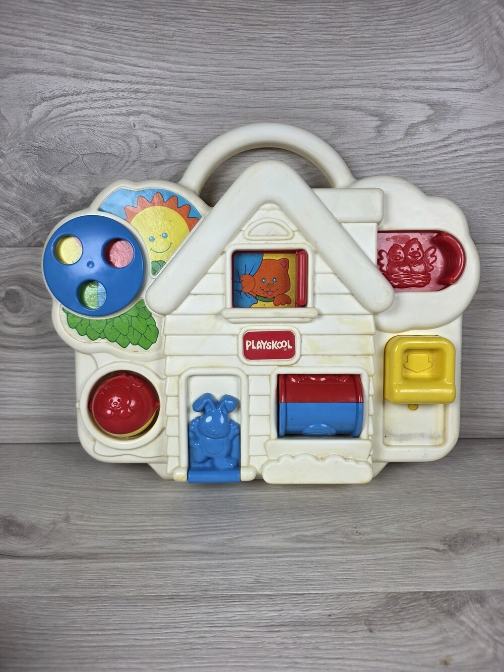 Fisher-Price Plastic Toy Activity Center House USA White Red Blue Yellow SU63